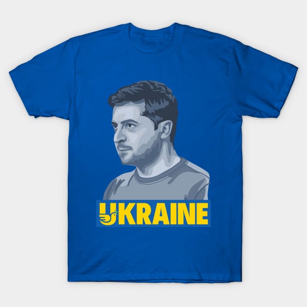 Volodymyr Zelensky Portrait T-Shirt by Slightly Unhinged